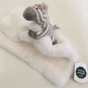 NEW Zebra Lovey Security Blanket Thick White Soft Baby Gift | Mary Meyer